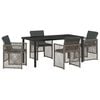 vidaXL Conjunto de Jantar para Jardim 5 unid. Cinzeto vime PE