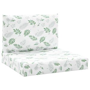 vidaXL Almofad&otilde;es p/ m&oacute;veis paletes 2 pcs tecido oxford padr&atilde;o folhas