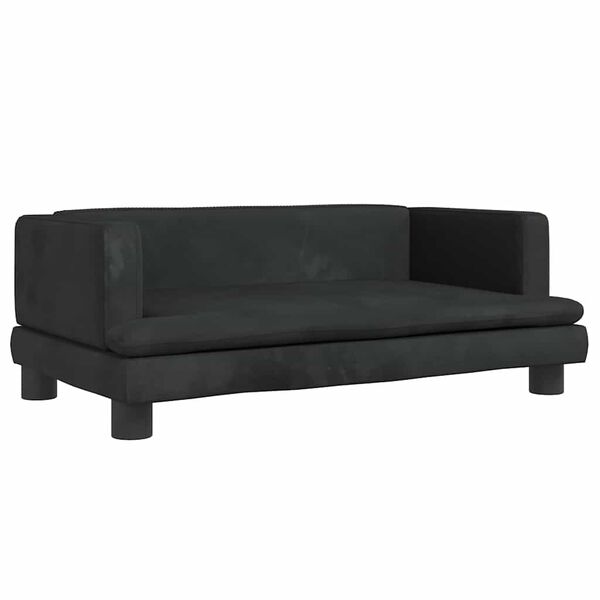 vidaXL Cama para c&atilde;es 80x45x30 cm veludo preto