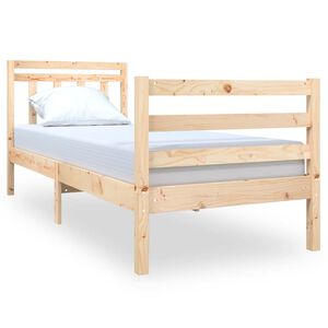 vidaXL Estrutura de cama pequena solteiro 75x190 cm madeira maci&ccedil;a