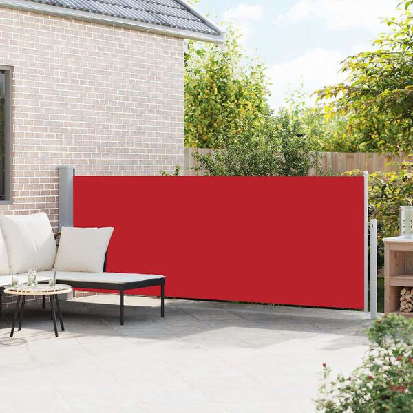 vidaXL Toldo lateral retr&aacute;til para p&aacute;tio 140x500 cm vermelho