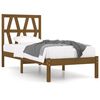 vidaXL Estrutura de cama solteiro 90x190 cm pinho maci&ccedil;o castanho mel