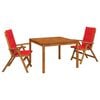 vidaXL Conjunto de jantar de jardim de 3 pe&ccedil;as Natural