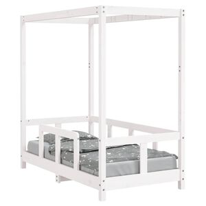 vidaXL Estrutura de cama infantil 70x140 cm pinho maci&ccedil;o branco