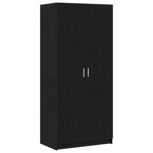 vidaXL Guarda-roupa com prateleira Carvalho Preto 80 x 50,5 x 180 cm