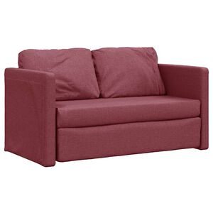 vidaXL Sof&aacute;-cama sem p&eacute;s 112x174x55 cm tecido vermelho tinto