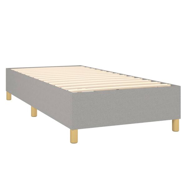 vidaXL Cama com molas/colch&atilde;o 90x200 cm tecido cinza-claro