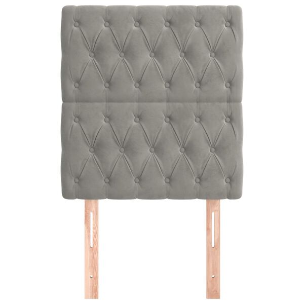 vidaXL Cabeceira Cinza Claro 80x7x118/128 cm Veludo