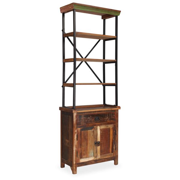 vidaXL Aparador c/ prateleiras madeira maci&ccedil;a reciclada 65x30x180cm