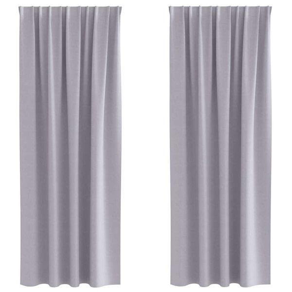 vidaXL Cortinas Blackout com Argolas 2 pcs Cinza Met&aacute;lico 260 x 140 cm