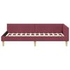 vidaXL Estrutura de Cama de Canto Vinho Vermelho 90 x 190 cm tecido