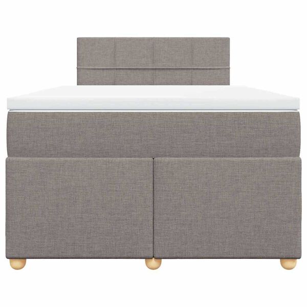 vidaXL Cama com molas/colch&atilde;o 120x200 cm tecido castanho-acinzentado
