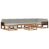 vidaXL Conjunto de Sof&aacute;s para Exterior 8 pcs Natural e Cinzento-Claro