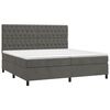 vidaXL Cama box spring c/ colch&atilde;o/LED 200x200cm veludo cinzento-escuro