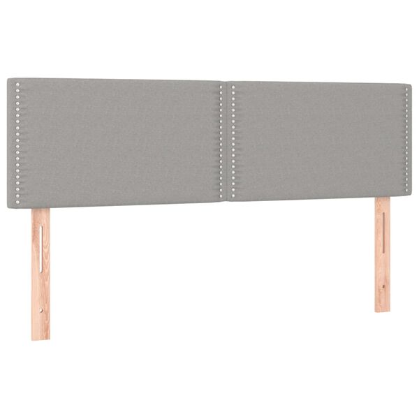 vidaXL Cabeceiras cinzento-claro 144x5x78/88 cm tecido