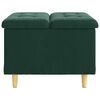 vidaXL Banqueta com almofada Verde Escuro 60 x 60 x 45 cm Veludo