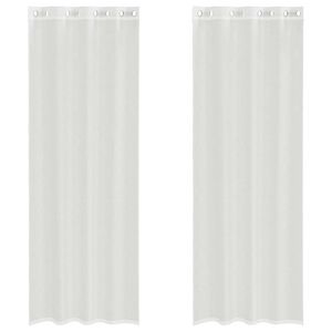 vidaXL Cortinas de voile com ilh&oacute;s 2 pcs branco