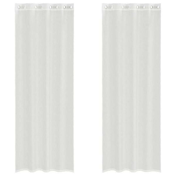 vidaXL Cortinas de voile com ilhós 2 pcs branco