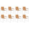vidaXL Cadeiras de jardim 8 pcs c/ almofad&otilde;es madeira de ac&aacute;cia maci&ccedil;a