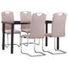 vidaXL 5 pcs conjunto de jantar couro artificial cappuccino