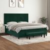 vidaXL Cama com molas/colch&atilde;o 180x200 cm veludo verde-escuro