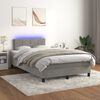 vidaXL Cama box spring c/ colch&atilde;o/LED 120x200 cm veludo cinzento-claro