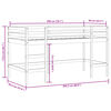 vidaXL Cama alta p/ crian&ccedil;a c/ t&uacute;nel 90x200 cm pinho maci&ccedil;o rosa