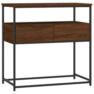 vidaXL Mesa consola 75x40x75 cm derivados de madeira carvalho castanho