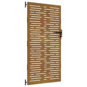 vidaXL Port&atilde;o de jardim 85x200 cm a&ccedil;o corten design quadrados