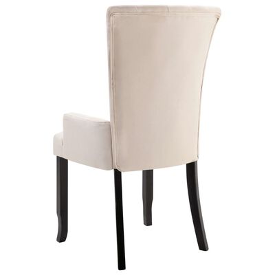 vidaXL Cadeiras de jantar com apoio de braços 4 pcs tecido bege