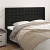 vidaXL Cabeceira de cama c/ abas couro artif. 183x16x118/128 cm preto
