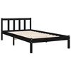 vidaXL Estrutura de cama com cabeceira 100x200 cm madeira maci&ccedil;a preto