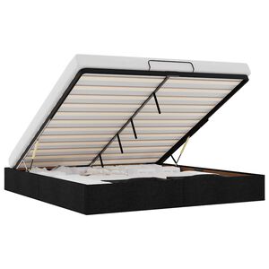 vidaXL Estrutura de cama otomana sem colch&atilde;o 160x200 cm tecido preto