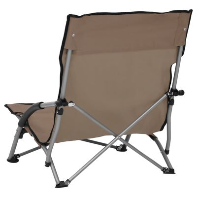 vidaXL Cadeiras de praia dobráveis 2 pcs tecido cinzento-acastanhado