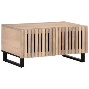 vidaXL Mesa de centro 80x51x40 cm madeira de mangueira maci&ccedil;a branco