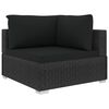 vidaXL 4 pcs conjunto lounge de jardim c/ almofad&otilde;es vime PE preto