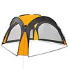 vidaXL Tenda festas com LED e 4 paredes laterais 3,6x3,6x2,3 m amarelo