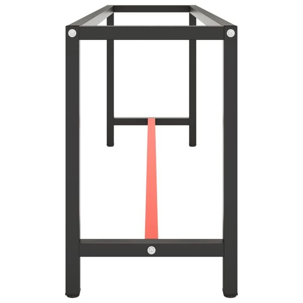 vidaXL Estrutura p/ bancada 210x50x79 cm metal preto e vermelho mate