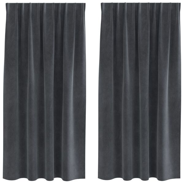 vidaXL Cortinas opacas 2 pcs Cinzento-claro 140 x 175 cm Veludo