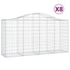vidaXL Cestos gabi&atilde;o arqueados 8pcs 200x50x100/120cm ferro galvanizado