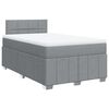 vidaXL Cama boxspring com colch&atilde;o 120x190 cm tecido cinzento-claro