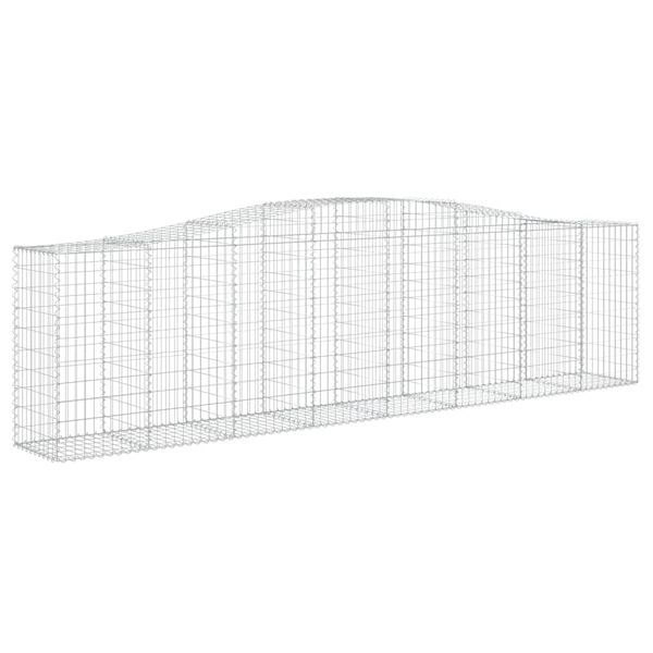 vidaXL Cestos gabião arqueados 2pcs 400x50x100/120cm ferro galvanizado