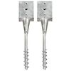 vidaXL Estacas de enterrar 2 pcs 12x12x56 cm a&ccedil;o galvanizado prateado