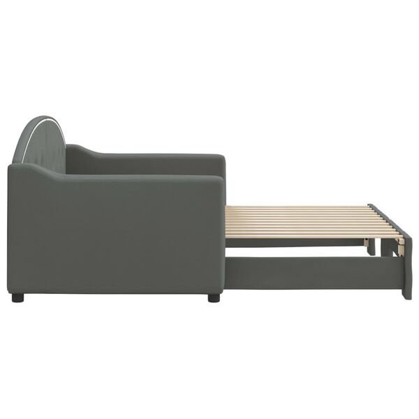 vidaXL Sof&aacute;-cama com gavet&atilde;o 80x200 cm tecido cinzento-escuro