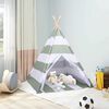 vidaXL Tenda Infantil Riscas Cinza e Branco 120 x 120 x 150 cm