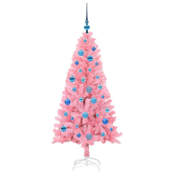 vidaXL &Aacute;rvore de Natal com 150 LEDs com suporte Rosa 150 cm PVC