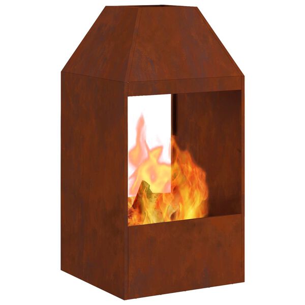 vidaXL Fire Pit Castanho 50 x 50 x 100 cm
