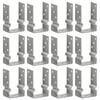 vidaXL &Acirc;ncoras de veda&ccedil;&atilde;o 12 pcs 9x6x15 cm a&ccedil;o galvanizado prateado