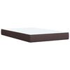 vidaXL Cama boxspring com colch&atilde;o 120x190 cm tecido castanho-escuro