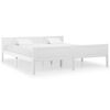 vidaXL Estrutura de cama em pinho maci&ccedil;o 180x200 cm branco